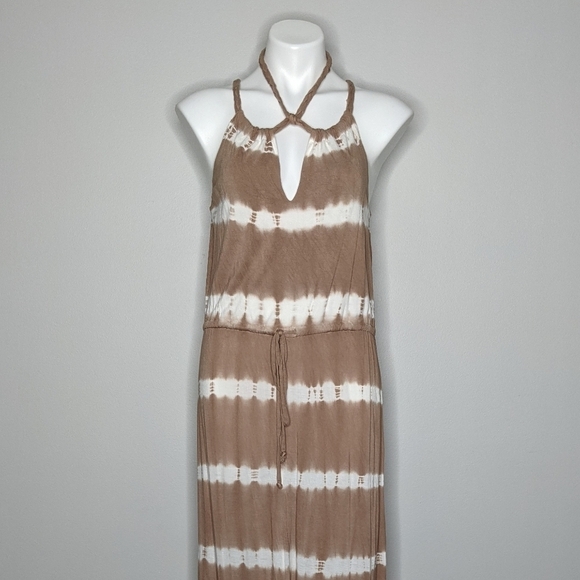 ✨3/$15 Young Fabulous & Broke brown tie dye maxi dress S - Picture 6 of 11